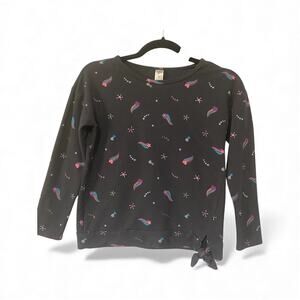 OshKosh B’gosh Girls Long Sleeve Graphic Shirt Size 12 Shooting Star Rainbow Tie